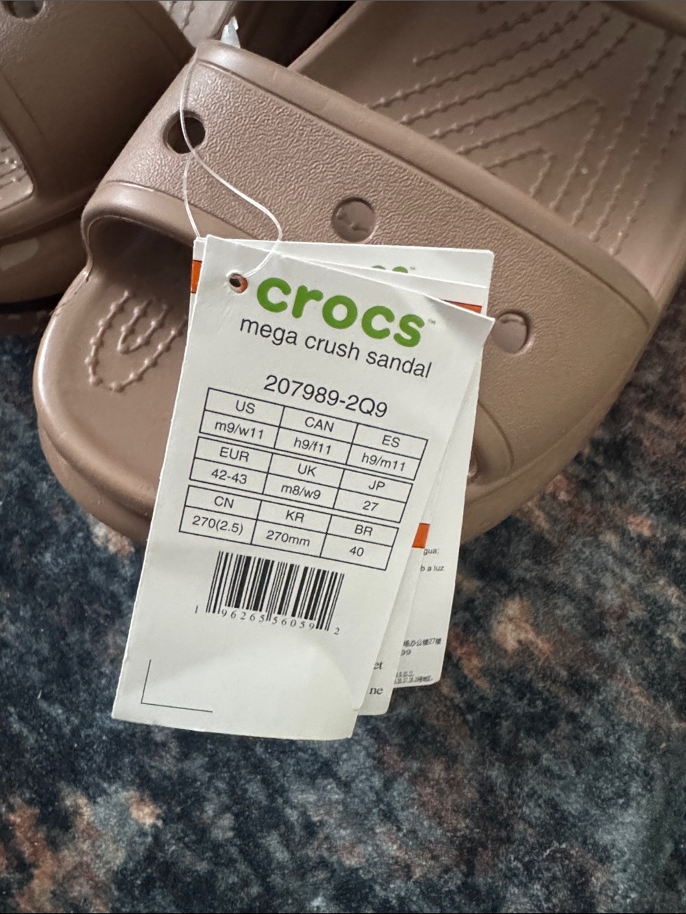 CROCS Mega Crush Sandals Latte Women’s Size 11 NWT - Picture 6 of 6